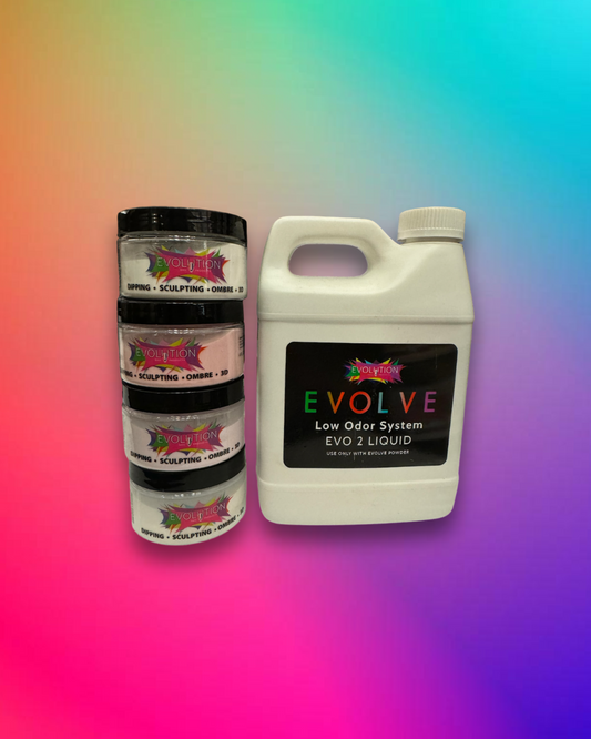 EVOLVE Low Odor System 4-4oz Powders & 1 32 fl. oz Monomer